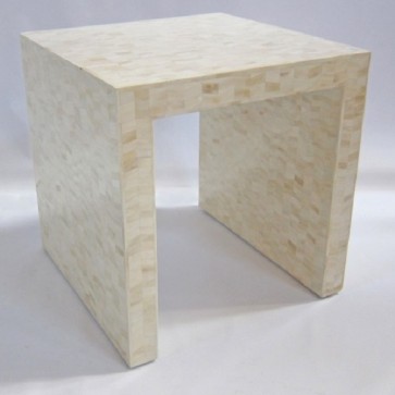 Handmade Bone Inlay Wooden Modern Pattern End Table Furniture.