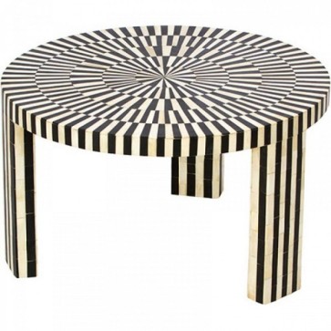 Handmade Bone Inlay Wooden Modern Striped Pattern Coffee Table Furniture .