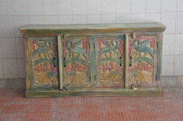 Reclaimed Wood carved Sideboard