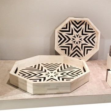 Handmade Bone Inlay Tray | Coffee Table Tray