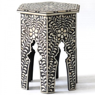 Handmade Bone Inlay  Antique Home Decor Furniture End Table