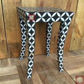 Handmade Mother Of Pearl Inlay Wooden Modern  End Table Furniture.