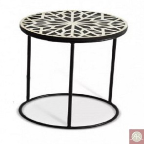 Handmade Bone Inlay Wooden Modern Side Table / Stool / End Table Furniture.