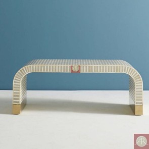 Bone Inlay  Antique Handmade Coffee Table