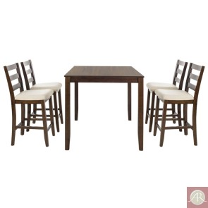 Rustic Furniture Solid Wood High Bar Table and  Chair Set 