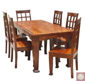 Solid Wooden Handmade Dining Room Table Set