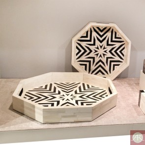 Handmade Bone Inlay Tray | Coffee Table Tray