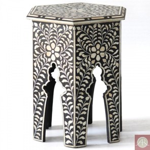 Handmade Bone Inlay  Antique Home Decor Furniture End Table