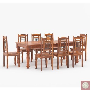 Rustic Furniture Solid Wood Dining Table And Chairs Set.