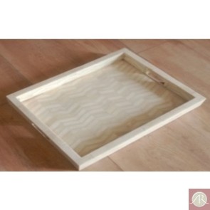 Handmade Bone Inlay Wooden Modern Tray Furniture.